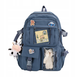 Viackomorový školský batoh KAWAII) Odtiene modrej 35 l